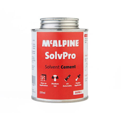 McAlpine SolvPro Solvent Cement 237ml with Dauber Applicator