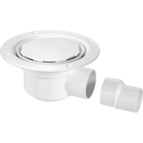 McAlpine TSG50WH-NSC 50mm Water Seal Trapped Gully, Clamp Ring and Cover Plate, 2" Horizontal Outlet and 2" x 1½" Socket Reducer