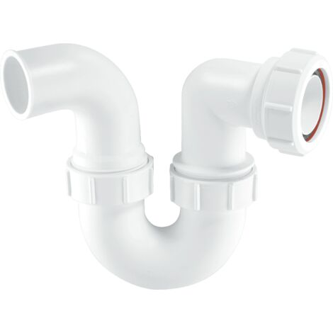 McAlpine TT10 75mm Water Seal Running Tubular 'P' Trap with 1½" Multifit Outlet and plain spigot end for connection to a waste disposal unit