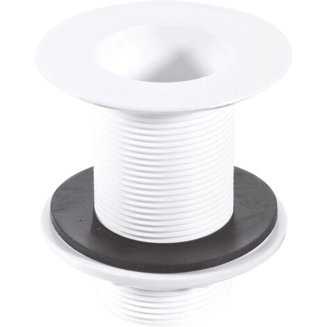McAlpine W3 1.5" Backnut Sink Waste: 85mm White Plastic Flange x 3.5" Tail: Unslotted: Plug