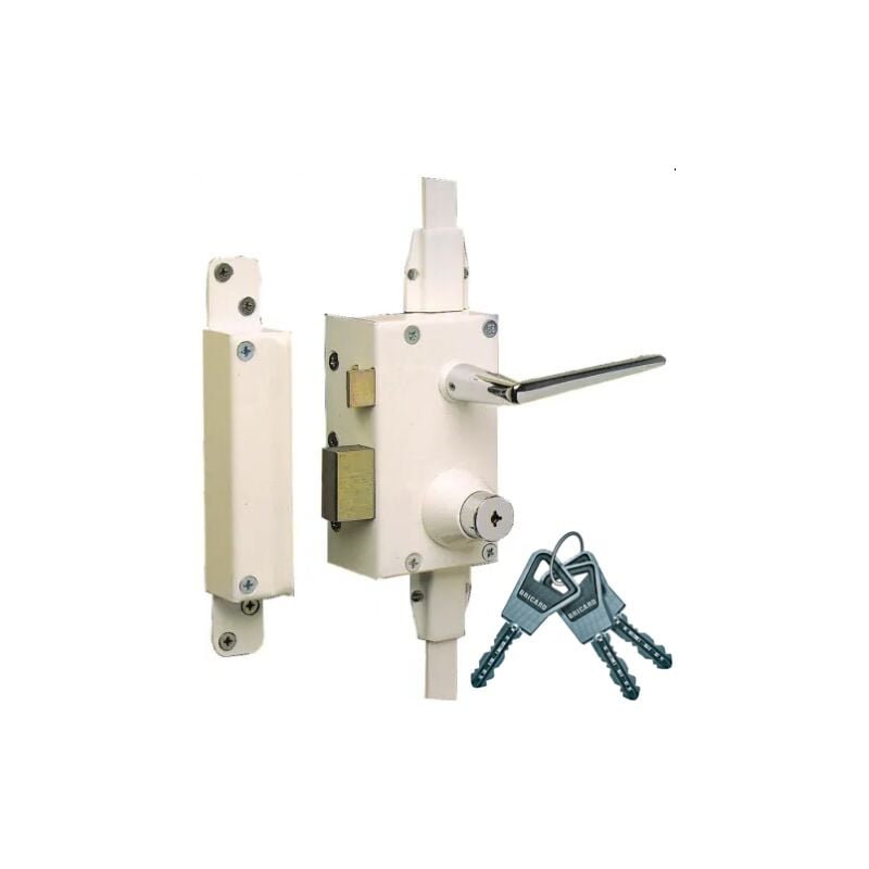 Coffre de serrure 3 points verticale à fouilliot supersurete Blanc Droite Verticale Blanc Sans bille