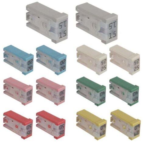MCASE 14Pcs Mini Split Cartridge Fuse Kit for Automotive 15A 20A 25A 30A 40A 50A 60A 32V MUMU
