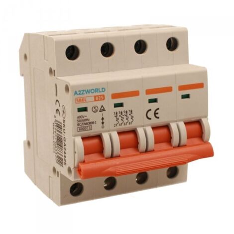 MCB Interruttore Magnetotermico Automatico Curva B 4P 4M 6000A B25A AC 400V IP20 IEC60898-1 SB6L