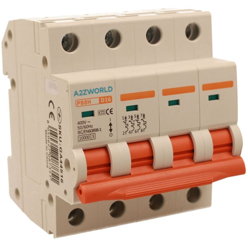 Mcb Interruttore Magnetotermico Automatico Curva D 4p 4m 10000a D16...