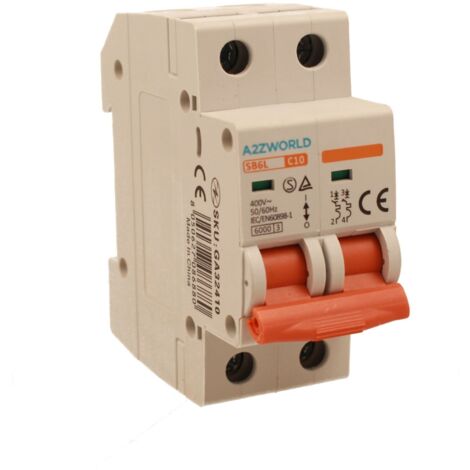 MCB Interruttore Magnetotermico Automatico Curva C 2P 2M 6000A C10A AC 400V IP20 IEC60898-1 SB6L