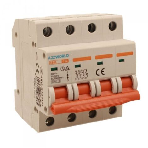 MCB Interruttore Magnetotermico Automatico Curva C 4P 4M 6000A C32A AC 400V IP20 IEC60898-1 SB6L