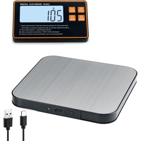 Mcbazel Balance de Cuisine Électronique, Balance Alimentaire Haute Précision 15 kg/1 g, avec Affichage Divisé, Écran LCD Magnétique et Fonction Tare, 7 Unités, Arrêt Automatique