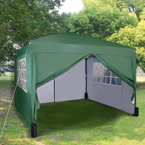 Quictent 3x3M Pop Up Gazebo Marquee Canopy Tent Waterproof With Sides Green 