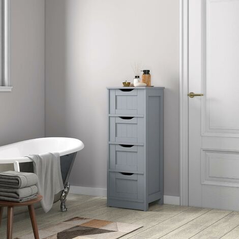 mcc direct Bathroom Floor Storage Cabinet Bathroom Storage Unit 4 Drawers Toby GREY