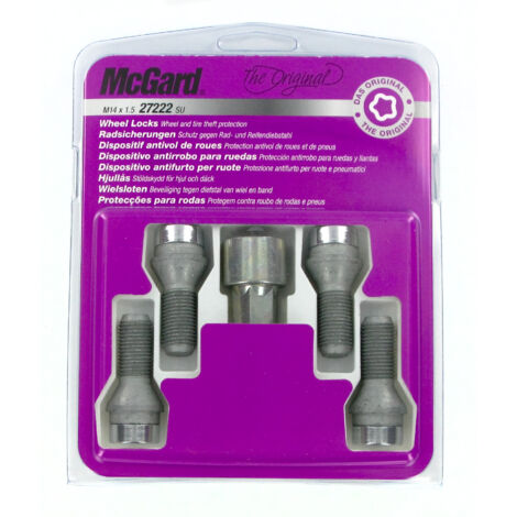 McGard 27222SU Bulloni Standard per Protezione ruota M14x1.50 Conico 28.5 mm Lunghezza SW17