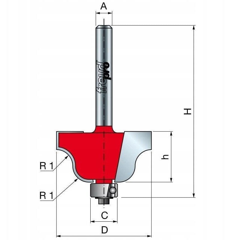 Freud - Mèche à doucine romaine classique Ø35 H18,5/60,5 Q8 Z2 - F03FR01809 -38-10208P