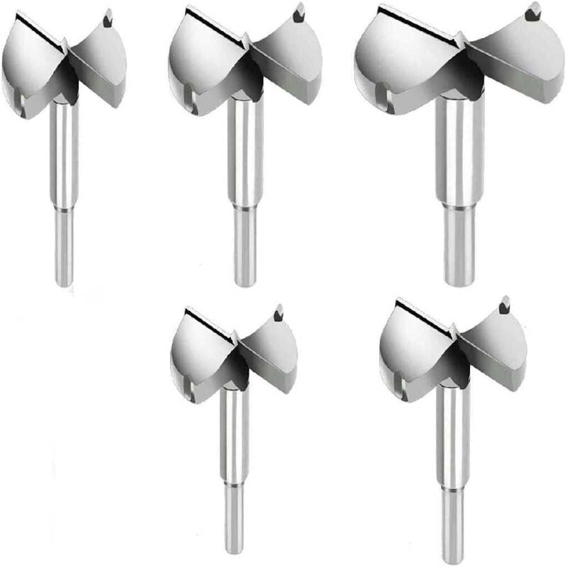 Mèches Bois,5Pcs (35/40/45/50/60MM) Fraise Bois Carbure,L'installation de Portes Sphériques Bois,Tiroirs,Contreplaqué,Vous aide Rapidement pour Faire