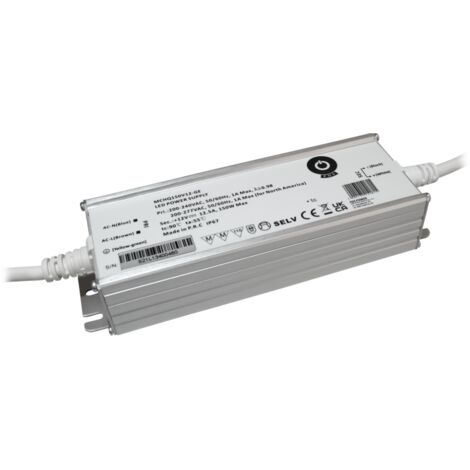 MCHQ150V24-GE : Driver LED 24 V/6,25 A 150 W CV, boîtier métallique, PFC, entrée CA UE (180-305 V CA), IP67, non…