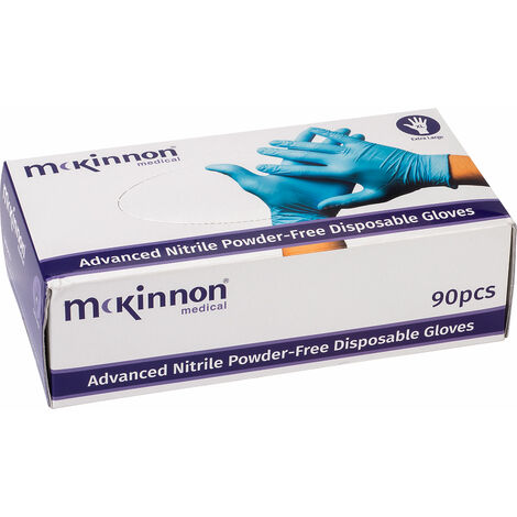 Mckinnon Medical Advanced Nitrile Powder-Free Disposable Gloves Box 90 - X Large