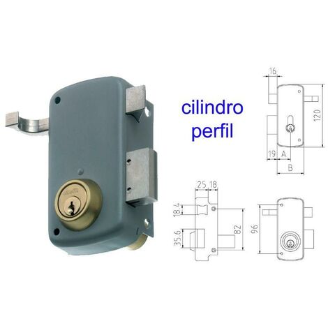 mcm cerradura sobreponer 2556ap-  60-izqda pintada cilindro perf