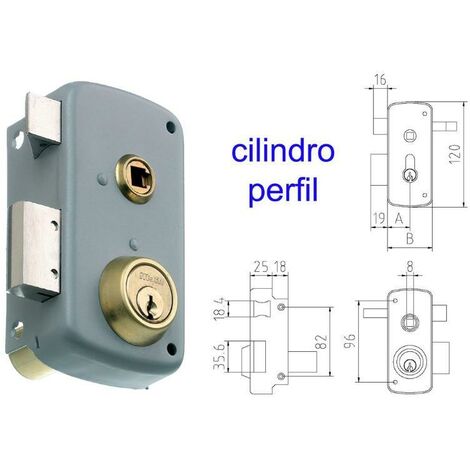 mcm cerradura sobreponer 2556bp-  70-dcha pintada cilindro perfi