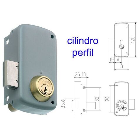 mcm cerradura sobreponer 2556cp-  70-dcha pintada cilindro perfi