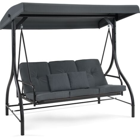 MCombo 3-Sitzer Hollywoodschaukel mit Liegefunktion, outdoor wetterfest 4088