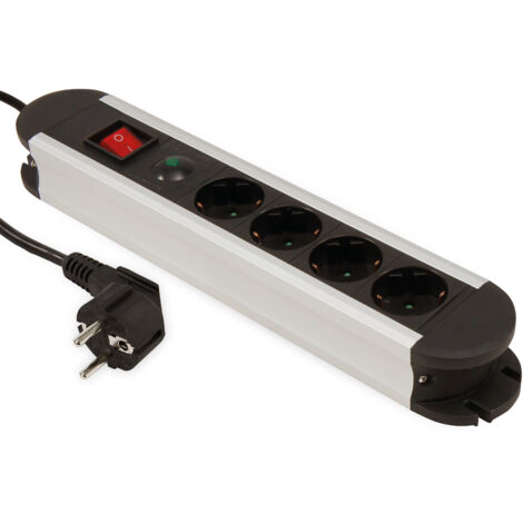MCPOWER Steckdosenleiste SL-04, 4-fach, Schalter, 1,4 m Zuleitung, ÜS