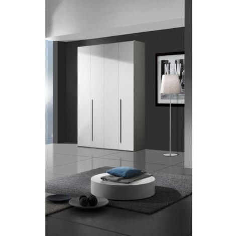 MCS Mobili Armadio Compo 4 Ante Bianco Frassinato e Olmo Frida