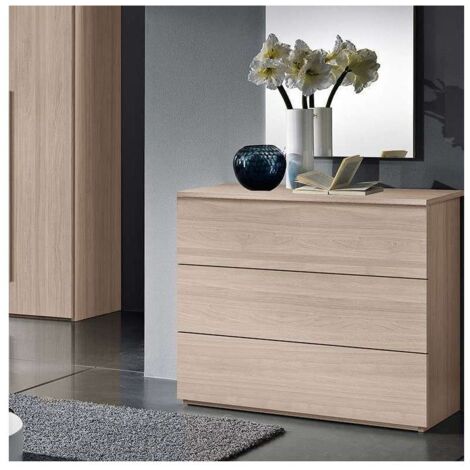 Mcs Mobili Comò Easy Olmo 3 Cassetti Push-Pull 90x79x46 cm