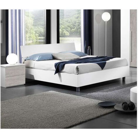 MCS Mobili Letto Matrimoniale Easy Bianco 203x170x85 cm