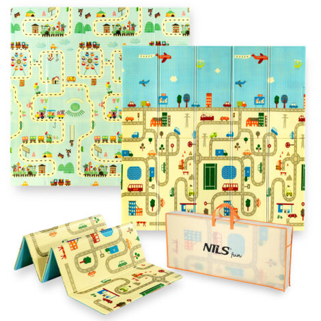 MD04 TAPPETO PIEGHEVOLE PER BAMBINI CITY 195x180CM NILS FUN