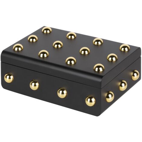 MDF / Metall Zink Schwarz Golden Box 35X23X13 Cm