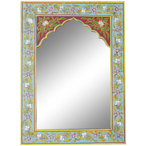 MDF Mirror 41x2x56 handbemalte Multikolor -Handmaterial MDF Multicolor -Farbfamilienspiegel Details
