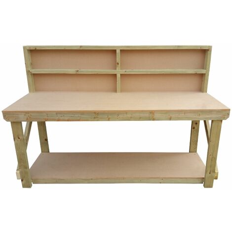 MDF top workbench (H-90cm, D-70cm, L-150cm) with back panel