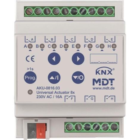 MDT AKU-0816.03 Universalaktor 8fach 4TE REG 16A 230VAC 100µF 15EVG (AKU-0816.03)