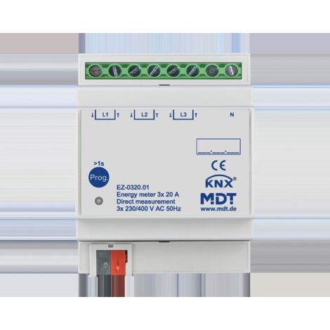 MDT Energiezähler 3-fach 20 A 4TE REG 230/400V AC