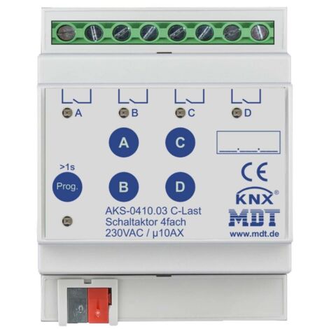 MDT Schaltaktor AKS-0410.03 4fach 4TE REG 10A 230VAC