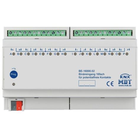 MDT technologies Binäreingang 16-fach 8TE REG, potentialfrei BE-16000.02