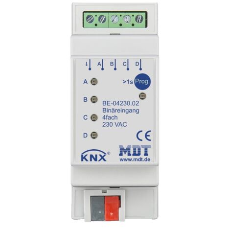 MDT technologies Binäreingang 4-fach 2TE REG, 230VAC BE-04230.02