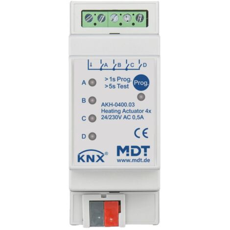 MDT technologies Heizungsaktor 4-fach 2TE REG, 24-230VAC AKH-0400.03