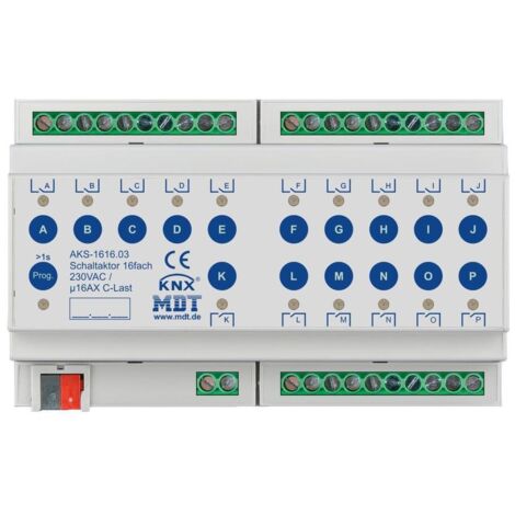 MDT technologies Schaltaktor 16-fach 8TE REG, 16A, 230VAC AKS-1616.03