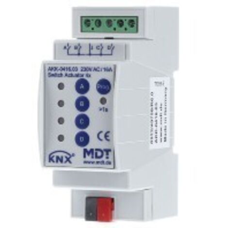 MDT technologies Schaltaktor 4-fach 2TE REG,16A,230VAC,Komp. AKK-0416.03