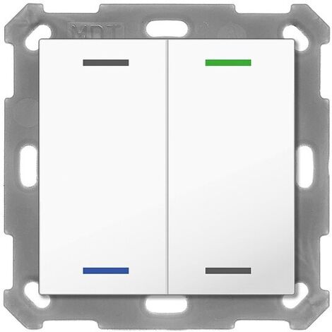 MDT technologies Taster Light 55 2-fach RGBW, rws/glä, neutral BE-TAL5502.01