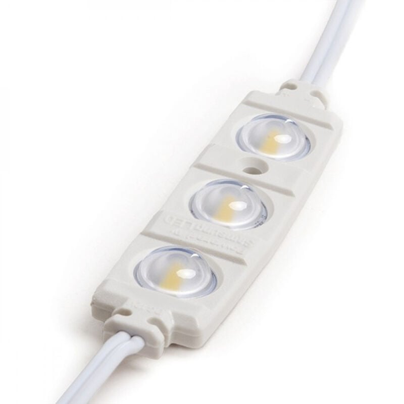 

Greenice - Módulo 3 LEDs Samsung 5630 Inyectado IP67 Óptica 1,3W 130Lm | Blanco Frío (RA-BL-5630W03-LENS-R-CW)