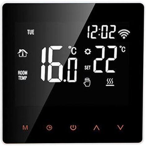 ME81H AC 230V WLAN-Smart-Thermostat, Smart-Thermostat mit LCD-Display, Fußbodenheizungsthermostat (3A, weiße Rückseite, orange Druckanzeige)