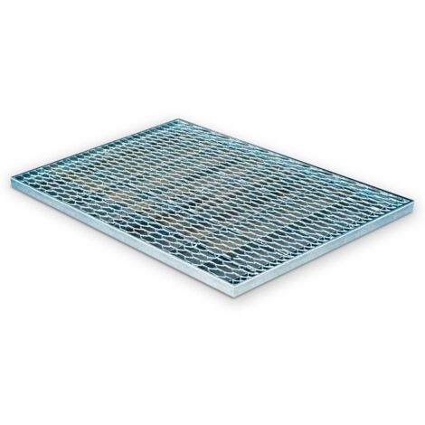 MEA – Grille de voirie en acier galvanisé 750x500 mm – Surface anti-dérapante – Pour nettoyage facile des espaces publics
