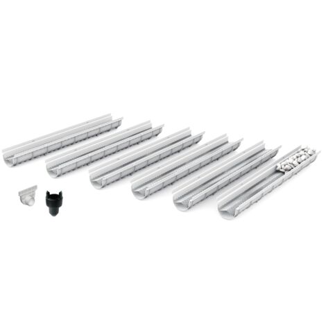 MEA Pack de 6 : Système de Drainage décoratif DECOSTONE avec tôle perforée en Acier galvanisé Passage piéton - larg.utile 100mm- pour l'évacuation des eaux de ruissellement ou Le Passage de câbles