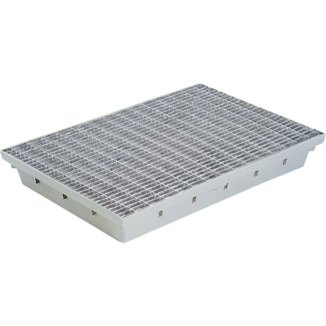 MEA – Paillasson encastrable SMC 75x50x8 cm – Grille caillebotis acier galvanisé – Résistant aux températures -35°C à +200°C