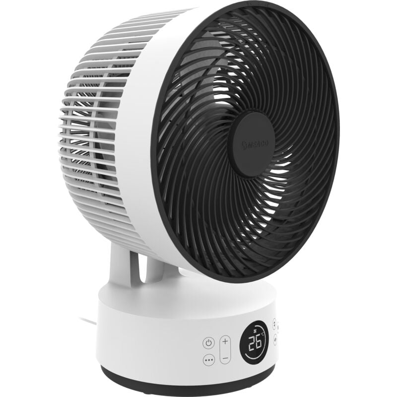 Meaco - Fan Sefte 10', ventilateur de table, circulation d'air silencieuse, moteur sans balais, oscillation horizontale et verticale, télécommande