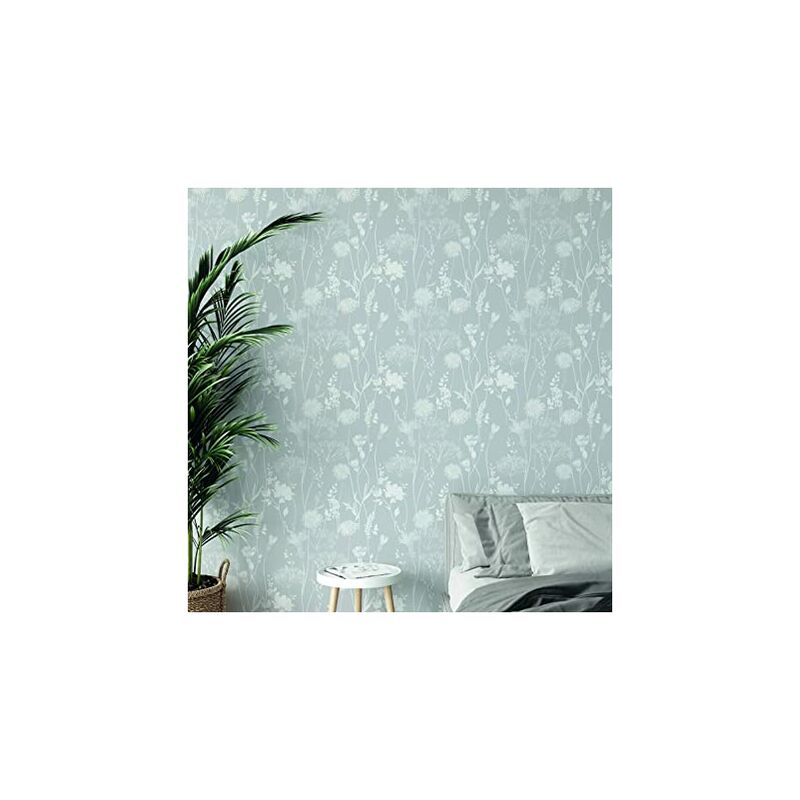 Catherine Lansfield - Muriva Meadowsweet Wallpaper White/ Grey