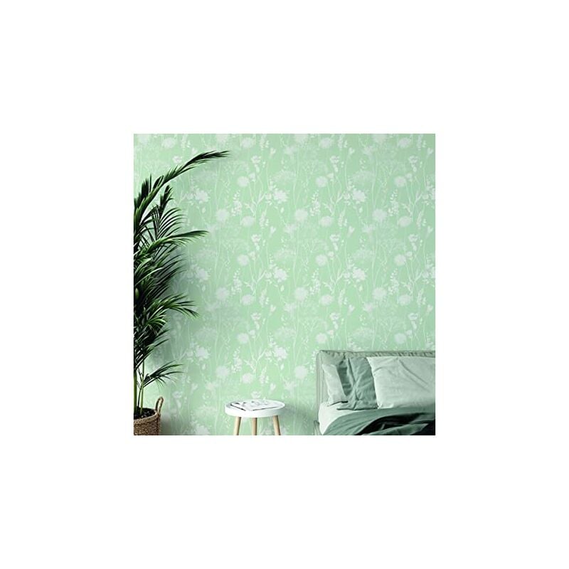 Meadowsweet Wallpaper Green - Muriva