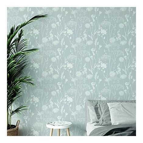 Meadowsweet Floral Grey Wallpaper Muriva Catherine Lansfield White Flower