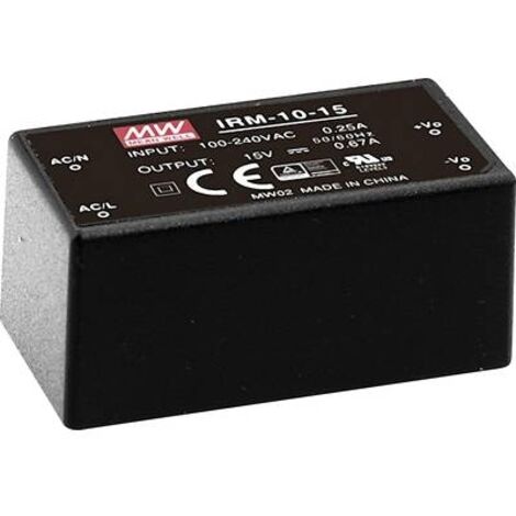 MEAN WELL AC/DC-Printnetzteil IRM-10-12, 12 V-/0,85 A, 10 W