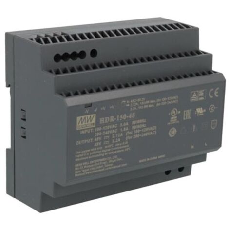 Mean Well ALIMENTATION - 1 SORTIE - 150 W - 48 V- MONTAGE SUR RAIL DIN - POUR USAGE INDUSTRIEL